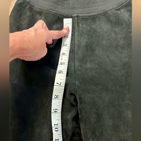 Stella Nova,Copenhagen, Luxury, Pure Sheep Suede,Straight Pants,Black,Size 34/4 - Picture 11 of 13